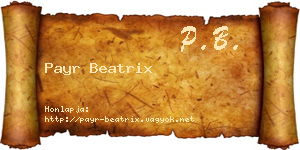 Payr Beatrix névjegykártya